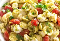 Caprese Pasta Salad Recipe with Cherry Tomatoes & Basil