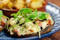 Creamy Mozzarella Mushrooms Wrapped in Crispy Pancetta