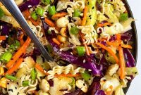 One-Pot Asian Ramen Noodle Salad with Sesame Ginger Dressing