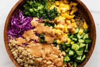 Thai Peanut Quinoa Salad Recipe with Fresh Vegetables and Lime