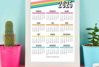 Free Printable One-Page Yearly Calendars 2025–2027
