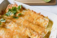 Cilantro-Lime Chicken Enchiladas with Creamy Cheese Sauce