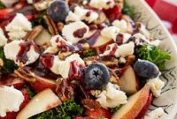 Summer Kale Salad with Blueberries and Lemon Vinaigrette