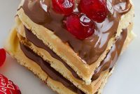Valentine Waffles with Nougat Cream Filling