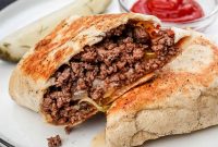 Griddled Burrito-Style Cheeseburger Wraps Recipe