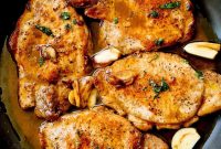 Crispy Pan-Seared Pork Chops with Garlic Butter Sauce