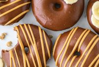 Banana Pancake Donuts with Chocolate Peanut Butter Frosting