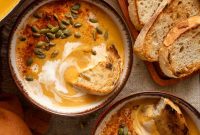Creamy Roasted Pumpkin and Sweet Potato Soup Recipe
