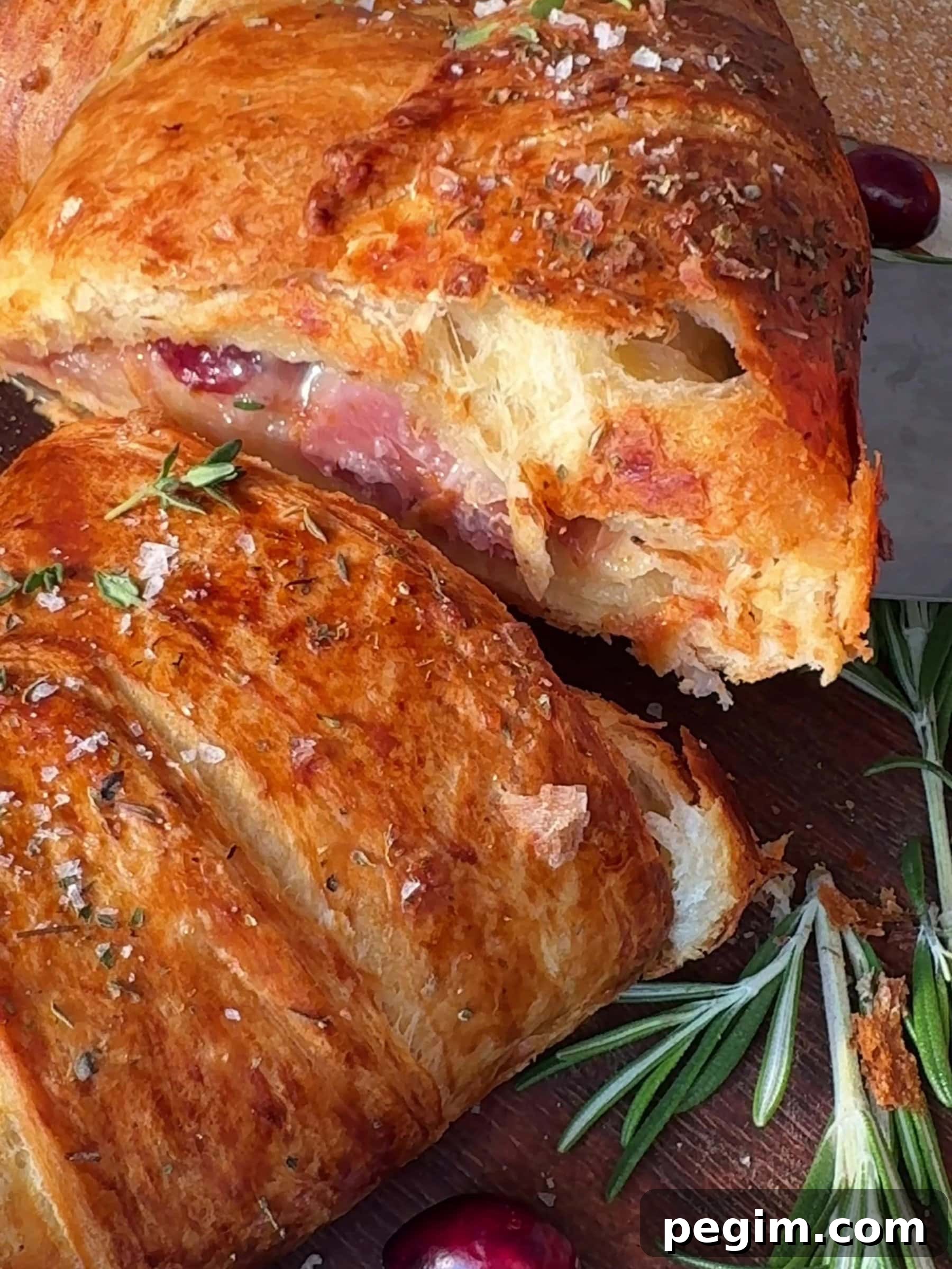 Slicing Brie Crescent Wreath 