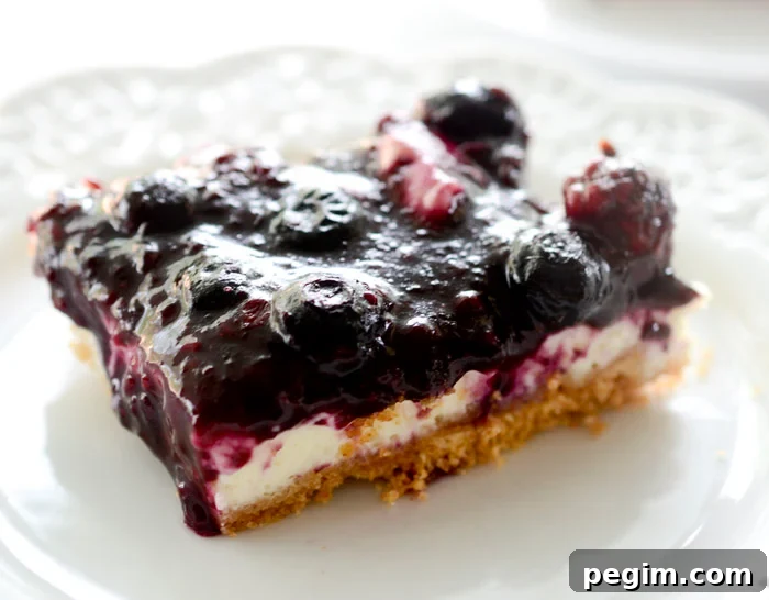 Skinny Lemon Blueberry Cheesecake Bars - Recipe Diaries