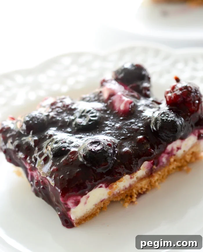 Skinny Lemon Blueberry Cheesecake Bars - Recipe Diaries