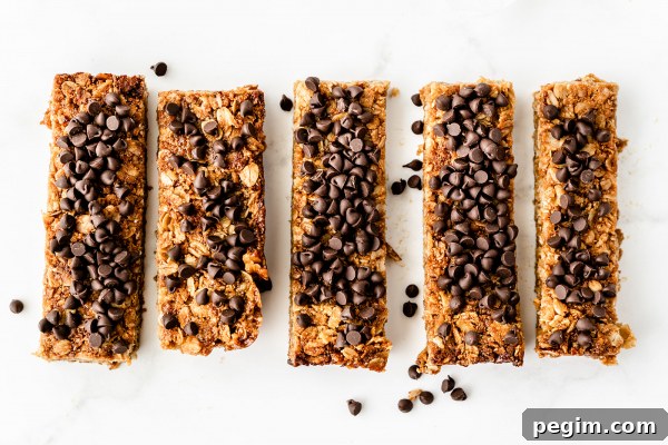 Close-up of chopped granola bars