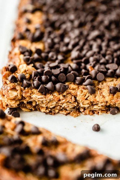 Granola bars cooling in a pan