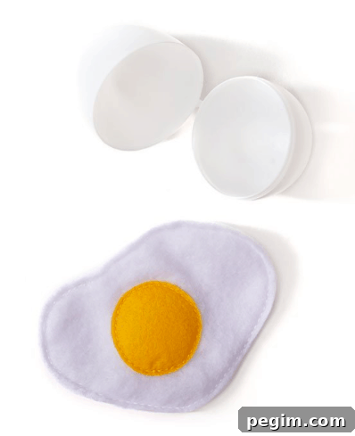 Felt eggs in carton