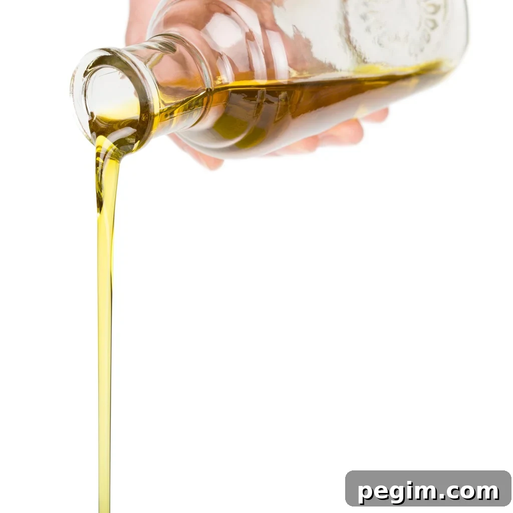 oil pouring from a bottle
