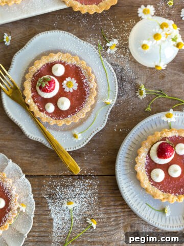 Strawberry Rhubarb Curd Tartlets by Baking The Goods