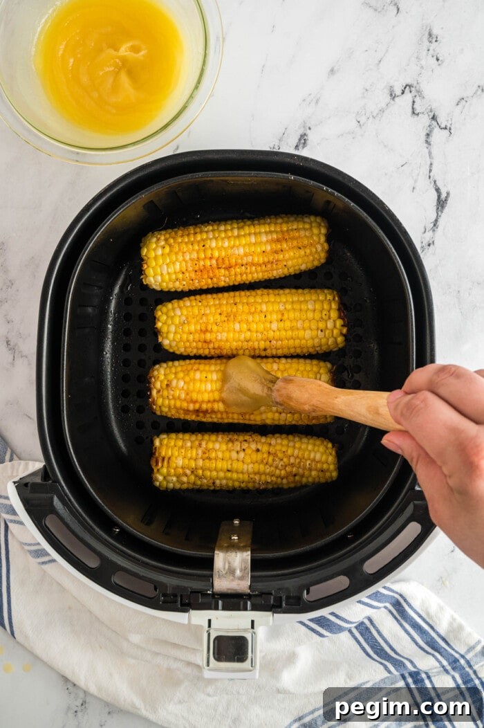 Crispy Air Fryer Corn on the Cob Recipe 7 corn on the cob cooked in air fryer