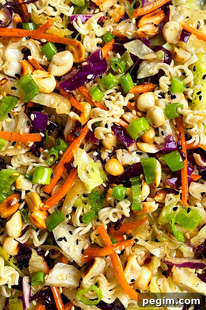 Easy Homemade Asian Salad- Closeup Shot