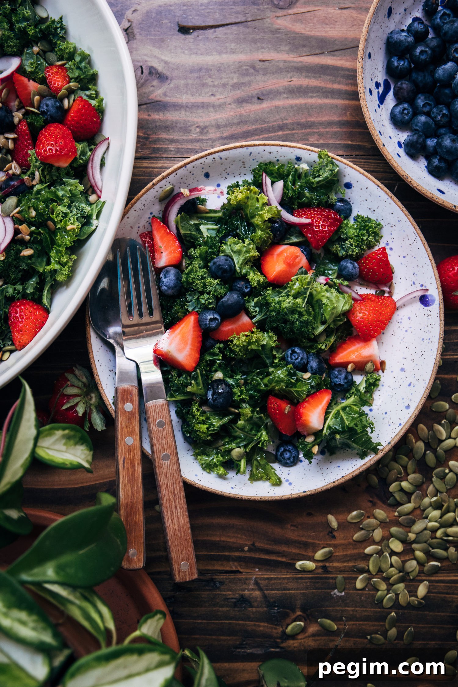 Vegan Superfood Kale Salad | Well and Full | #vegan #recipe #superfoods