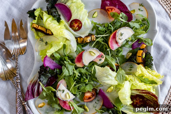 Fall salad with chèvre and apples