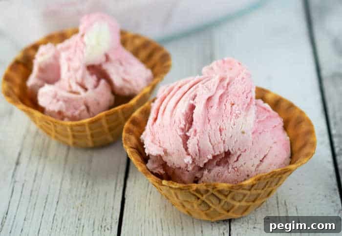 No-churn strawberry ice cream
