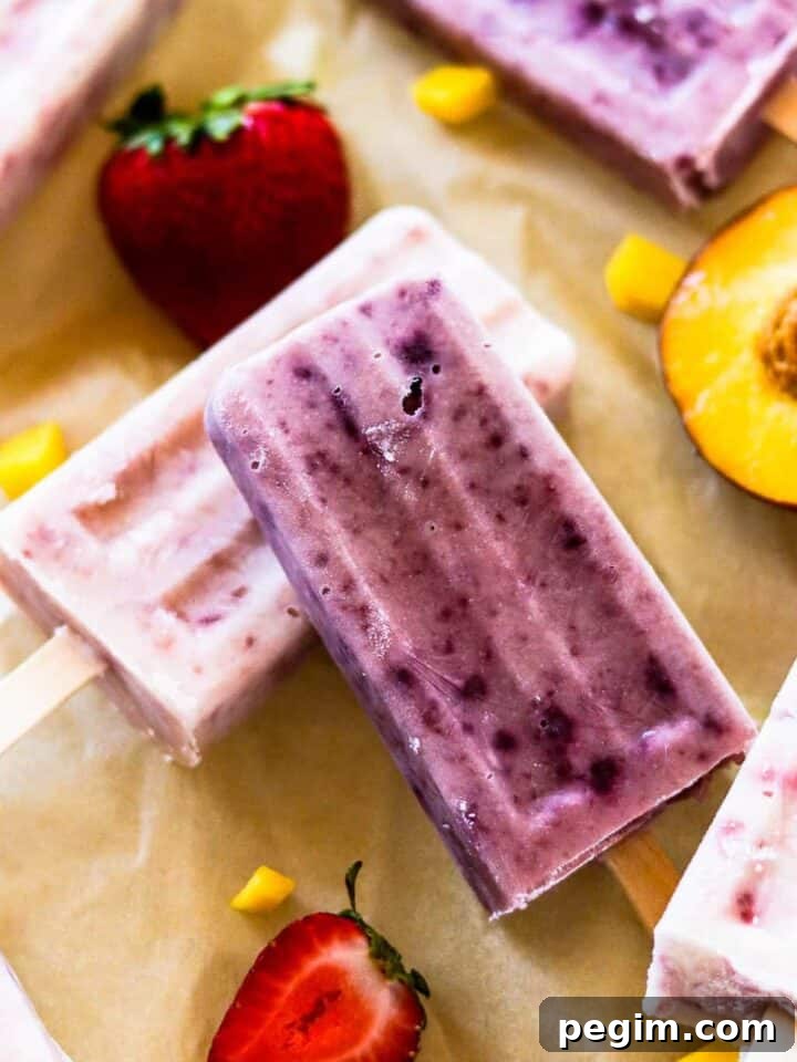 Fruit and yogurt popsicles