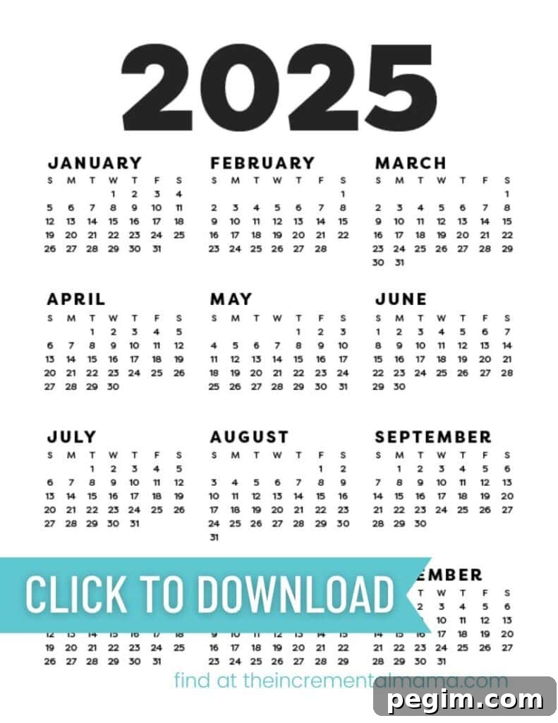 Free Printable One-Page Yearly Calendars 2025–2027 11 img 15184 10