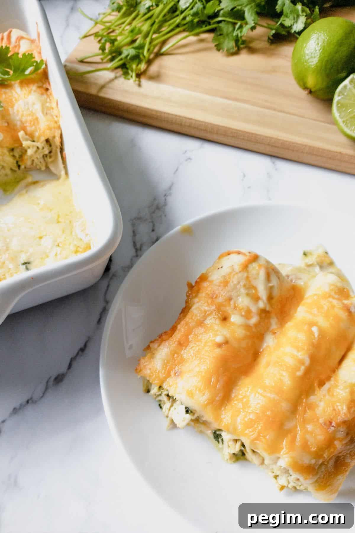 Above shot enchiladas.
