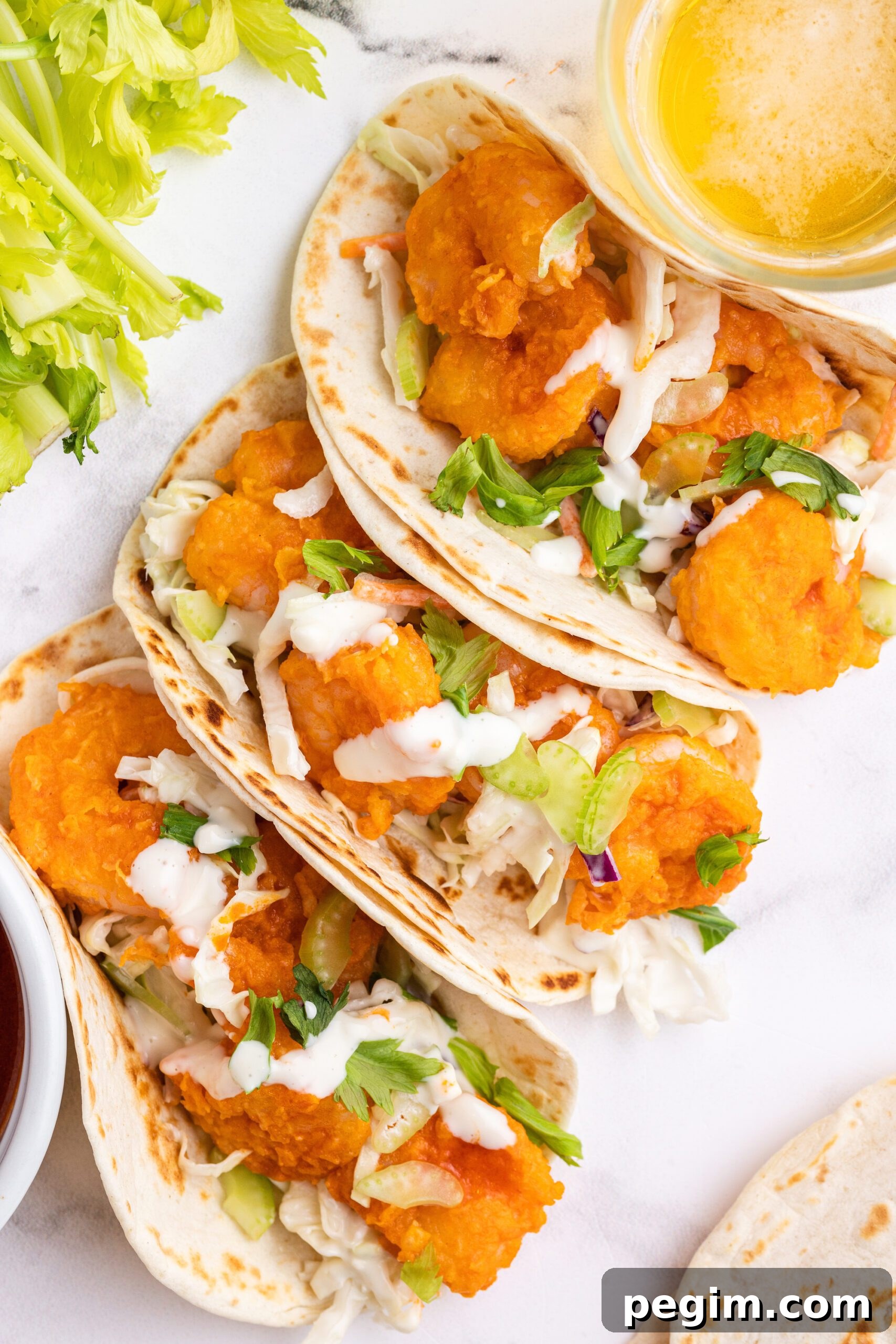 Buffalo Shrimp Tacos - This Farm Girl Cooks