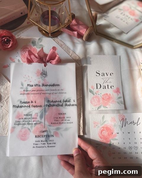 Peach Floral Save The Dates