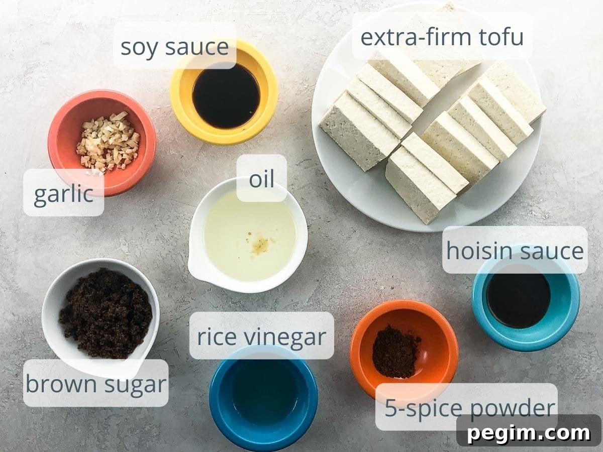 marinade ingredients and extra firm tofu