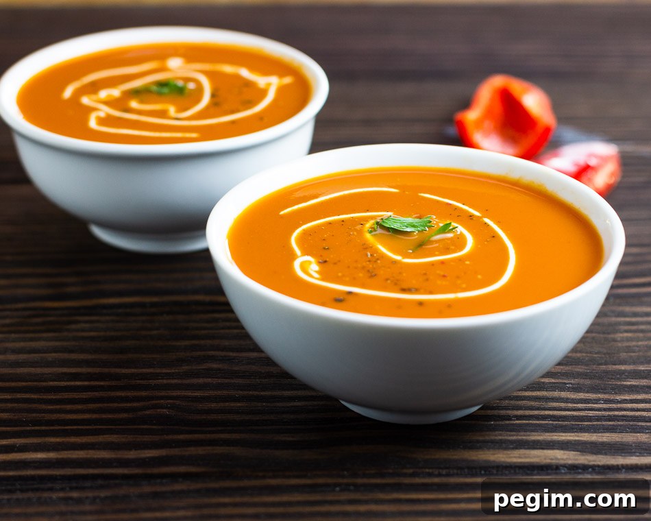 Keto Creamy Roasted Red Pepper Soup