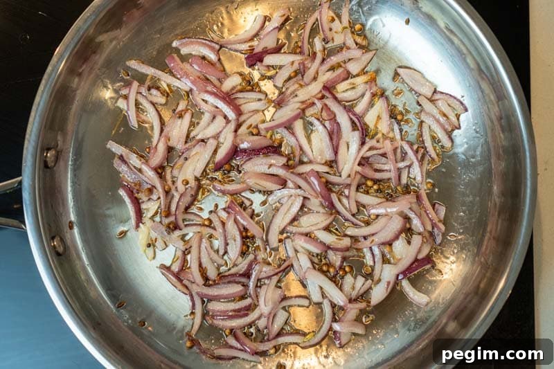 Cooking the onion