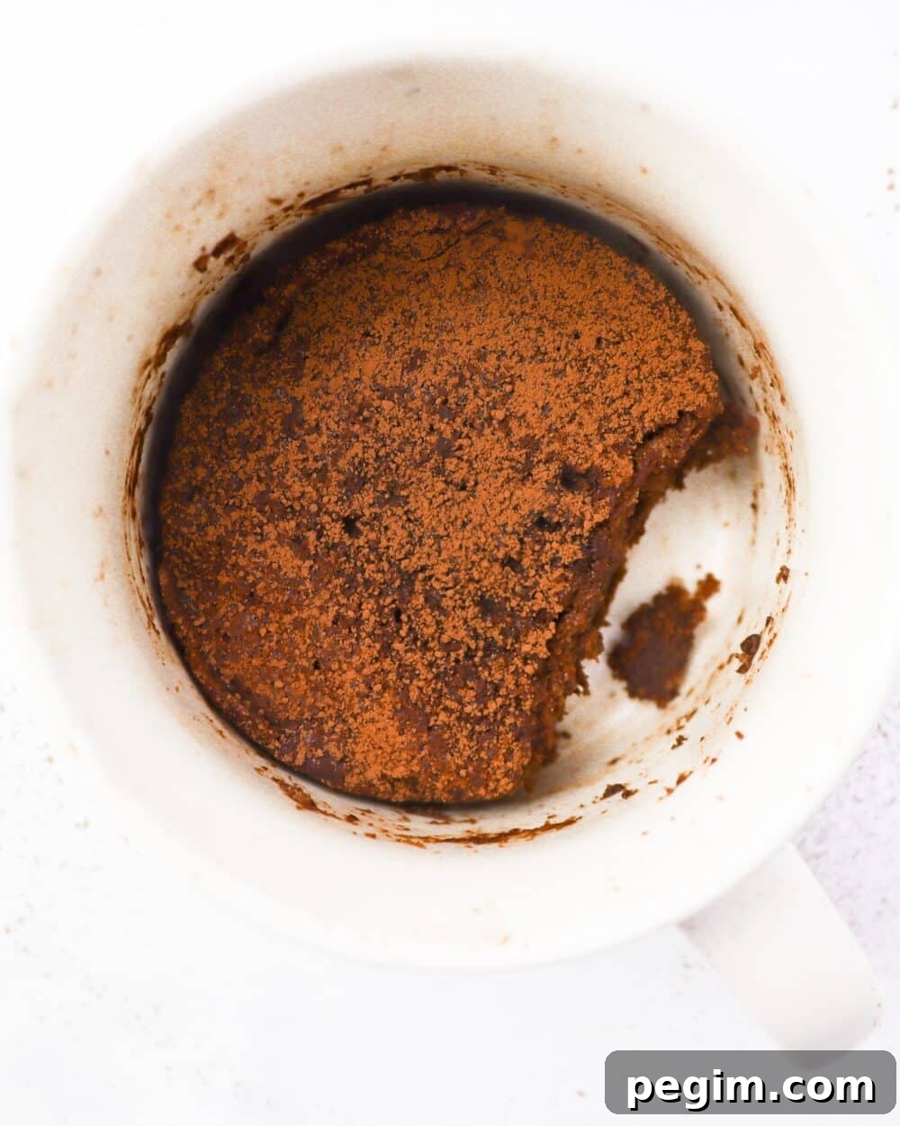 Keto Flaxseed Muffin In A Mug Overhead