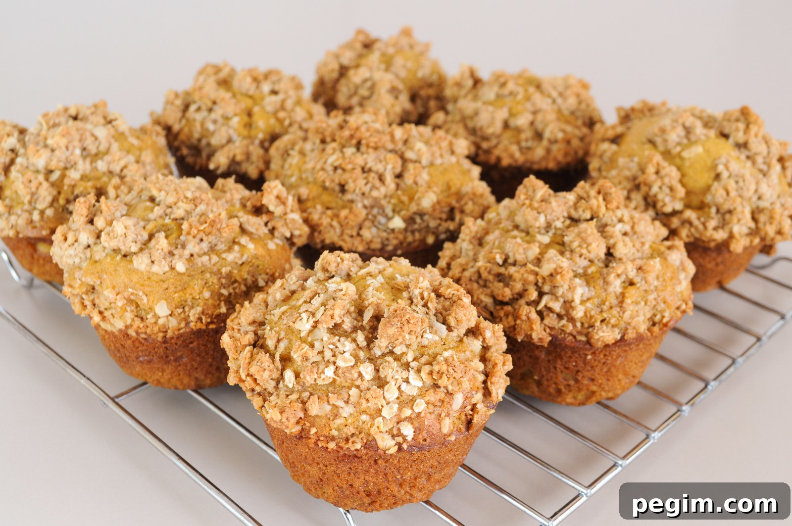 Pumpkin Muffins with Oatmeal Streusel Topping