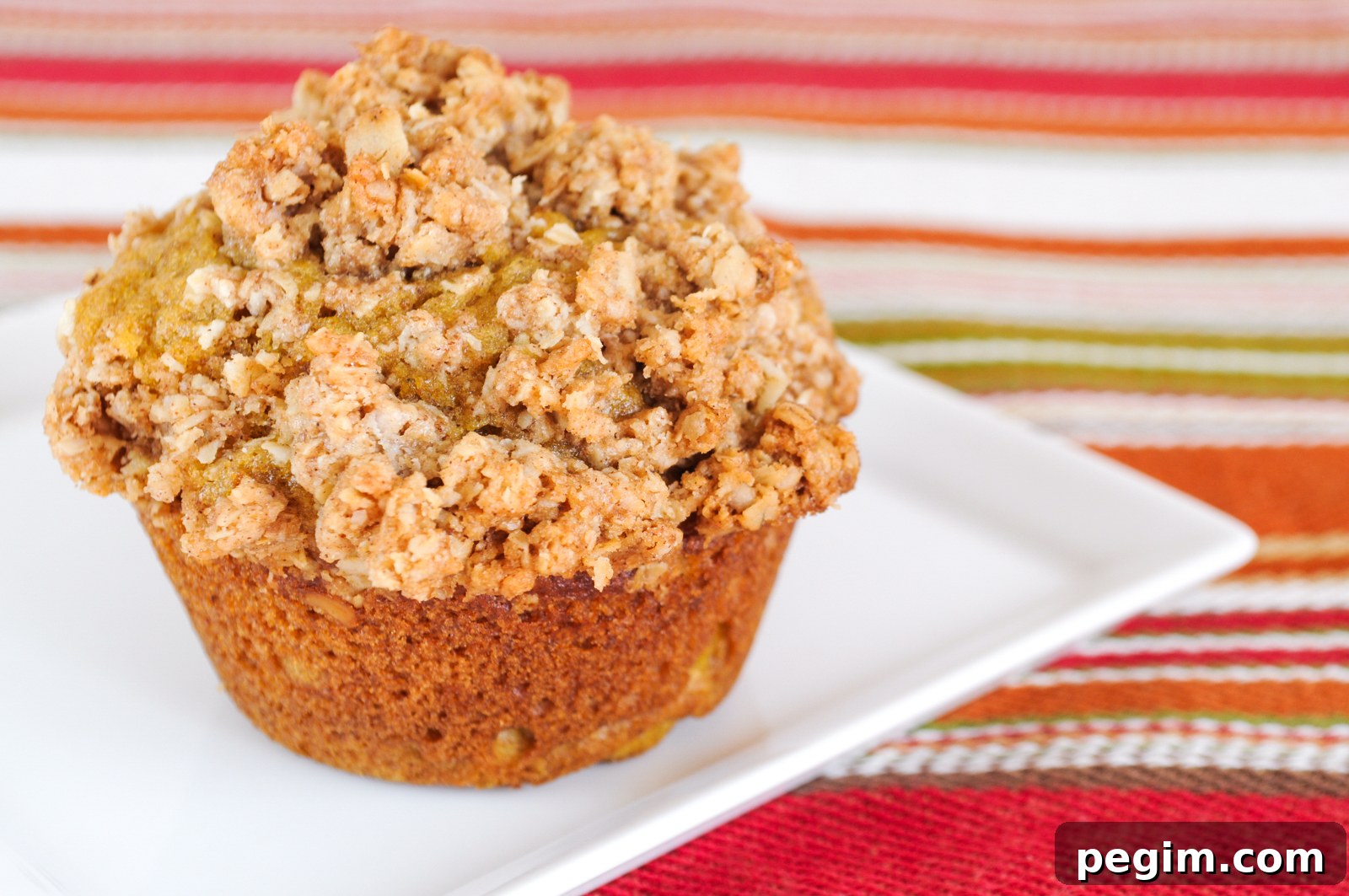 Pumpkin Muffins with Oatmeal Streusel Topping