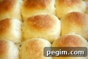Three rows of Baked Lunch Lady Cafeteria Rolls for a total of nine rolls.