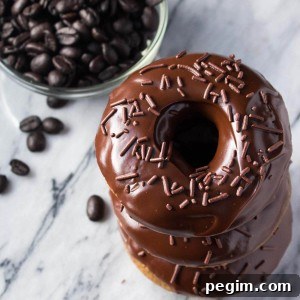 A delicious, coffee-flavored cake doughnut dipped in fudgy, chocolate glaze. These super easy Baked Mocha Doughnuts are the best way to get your morning caffeine fix!