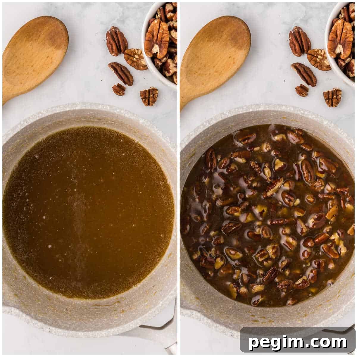 Collage of making the filling.