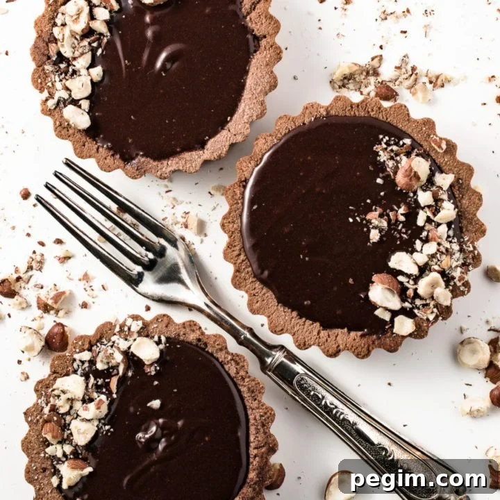 Hazelnut Chocolate Ganache Tarts (Low Carb & Gluten Free) 