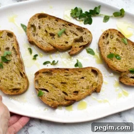 Toasted bread with olive oil and salt