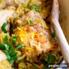 Stovetop chicken and rice in a cast iron pan
