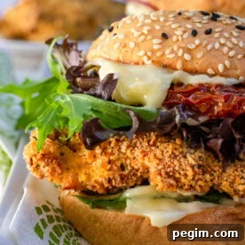 Crispy air fryer chicken burgers