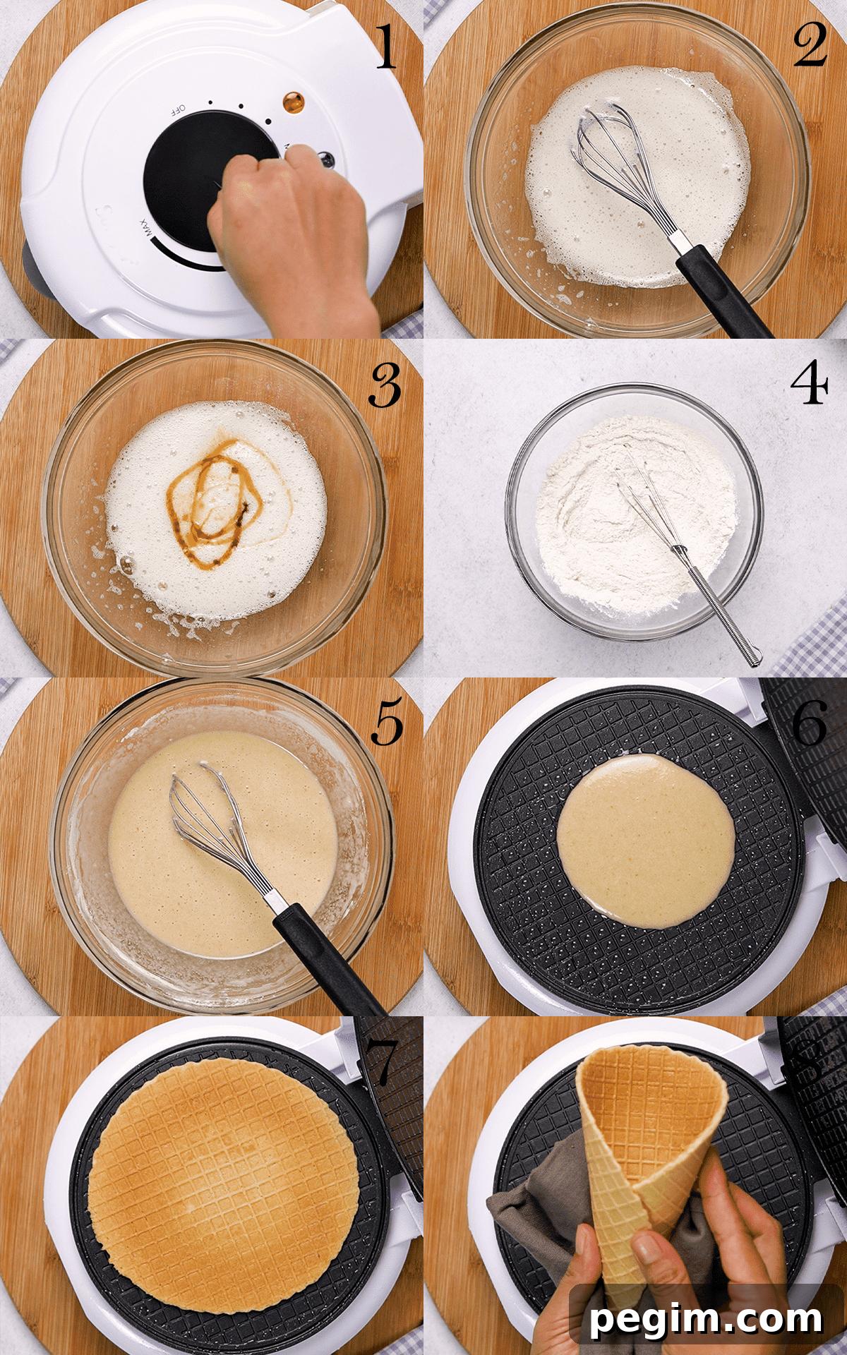 Gluten-free ice cream cones step by step