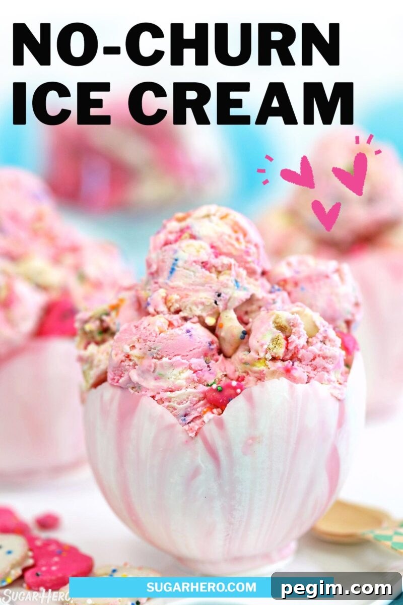 Circus Animal No-Churn Ice Cream with text overlay for Pinterest.