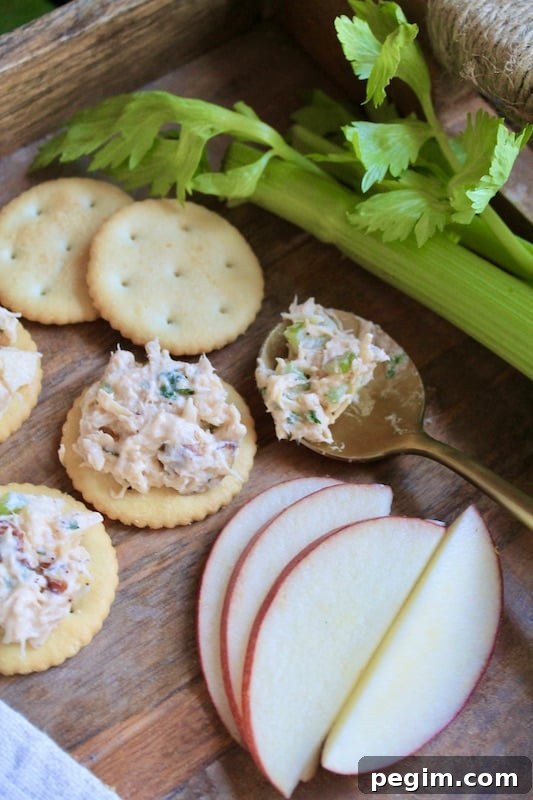 chicken salad with crackers appetizer