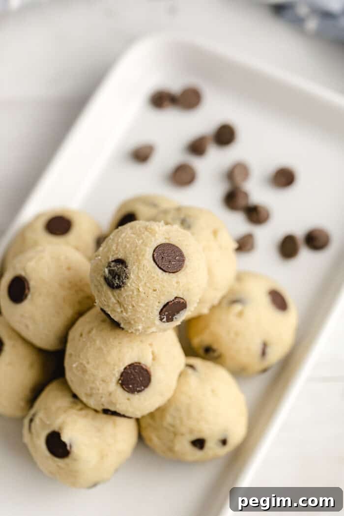 keto cookie dough fat bomb balls on serving dish