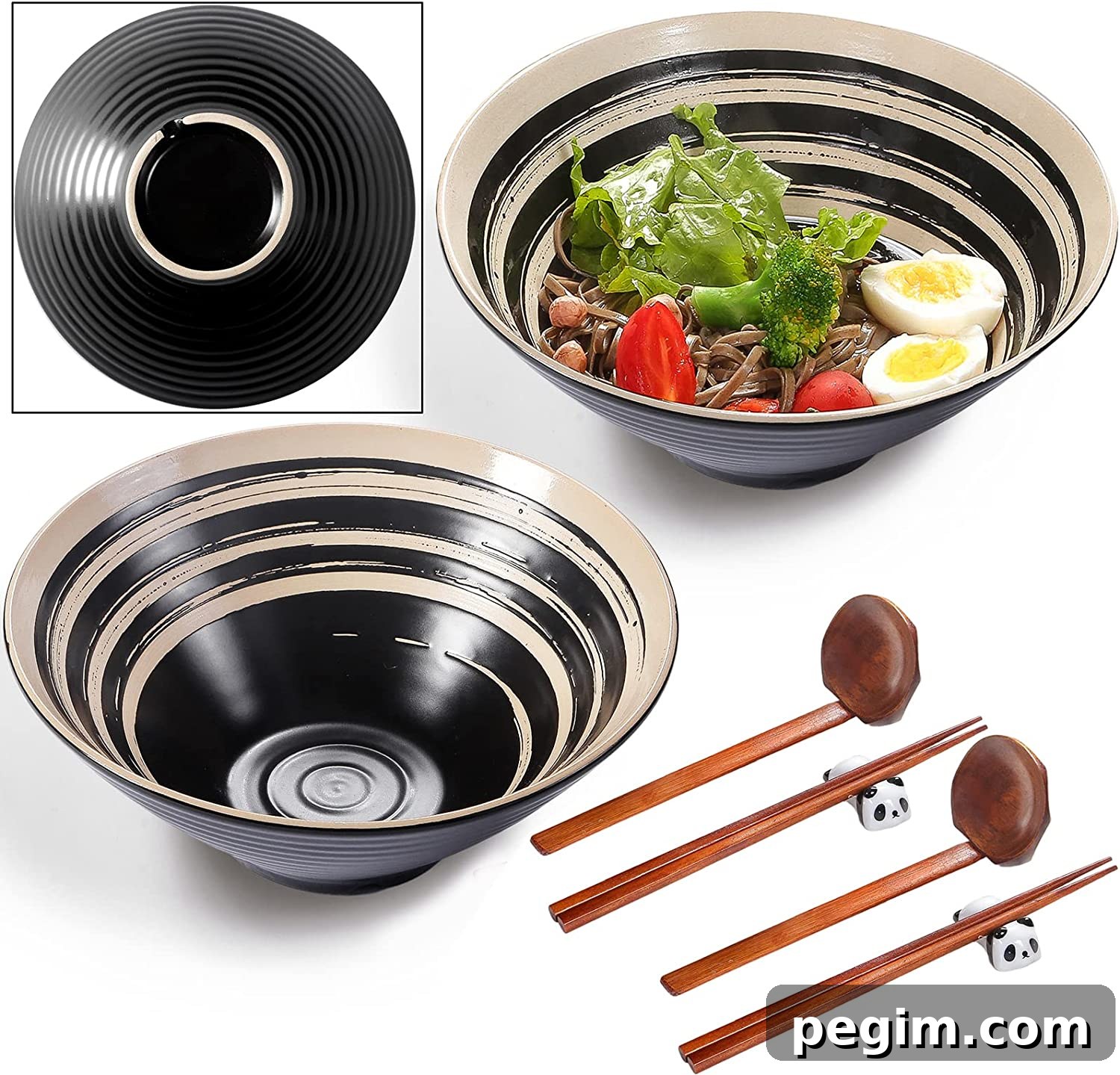WEUNUM Ceramic Japanese Style Ramen Bowls.