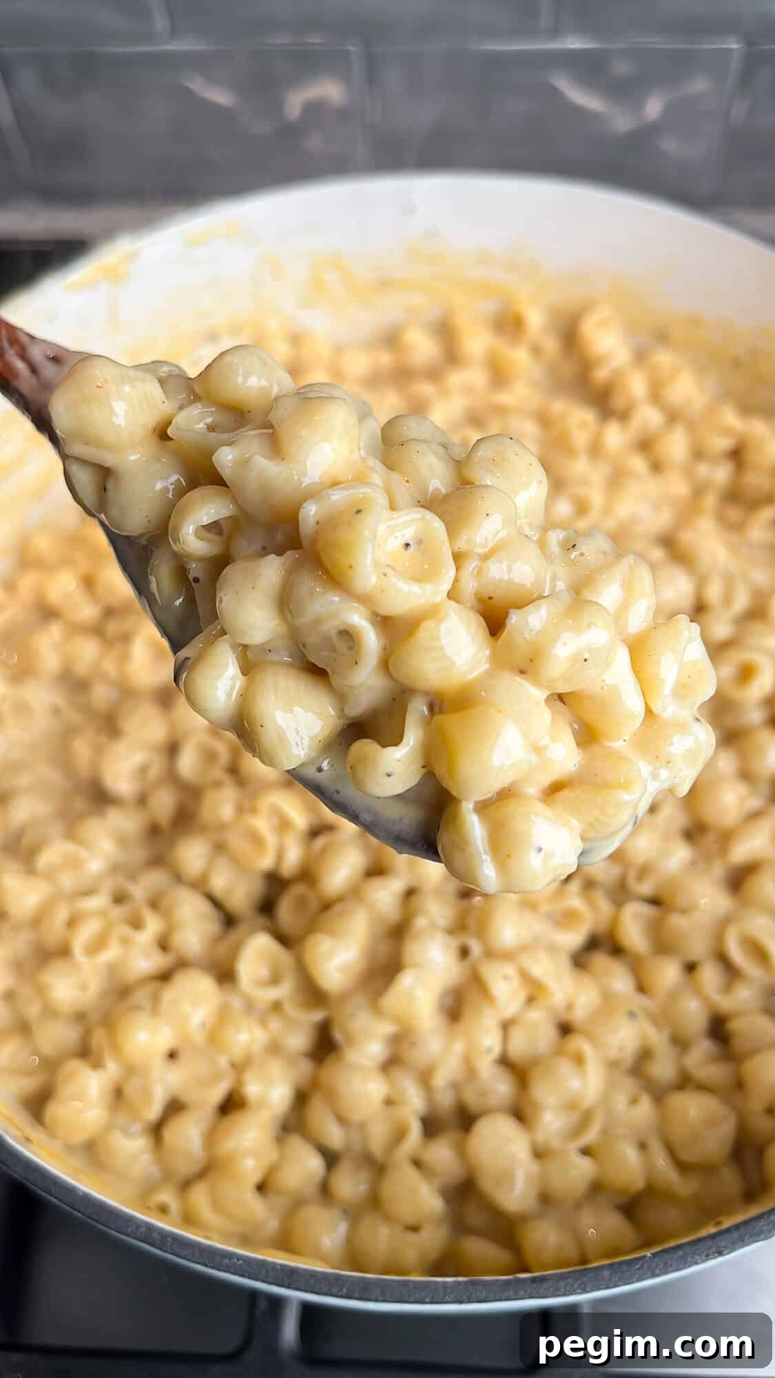 one pot macaroni and cheese in a large skillet
