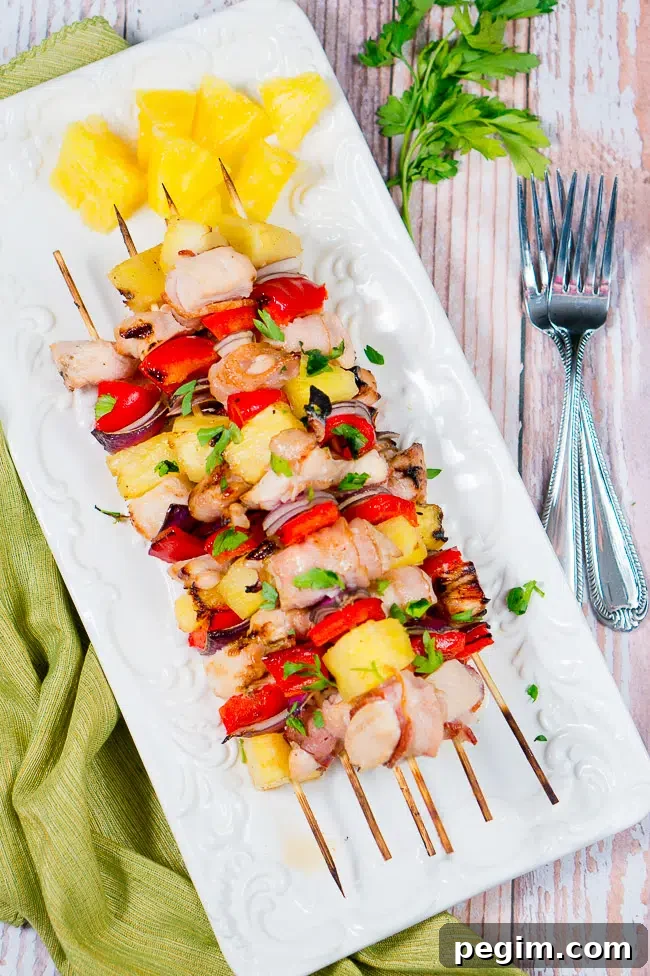 Bacon Pineapple Chicken Kebabs
